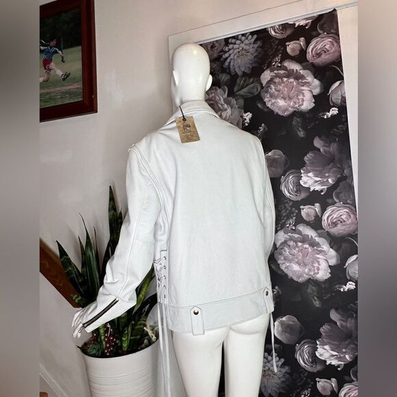 Golden Bear The Brannan - white Lapelled motor Jacket - Picture 3 of 6